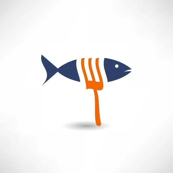 Icône de poisson sur blanc — Image vectorielle