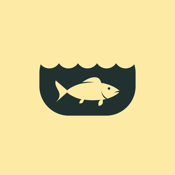 Peces en acuario icono — Vector de stock