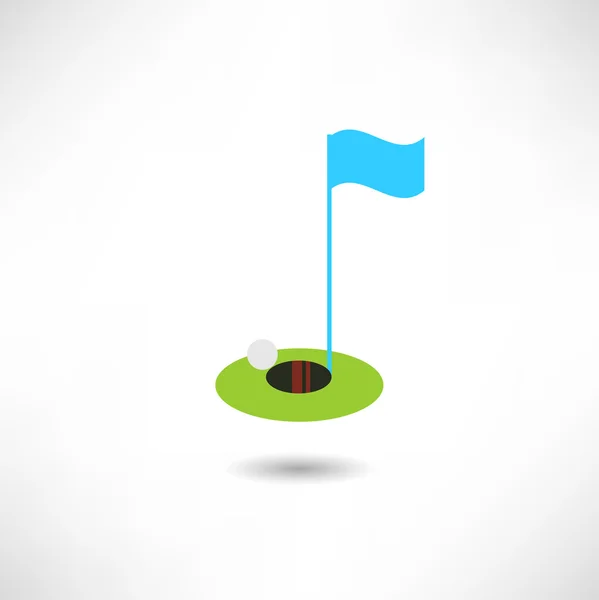 Pictograma de golf pe alb — Vector de stoc
