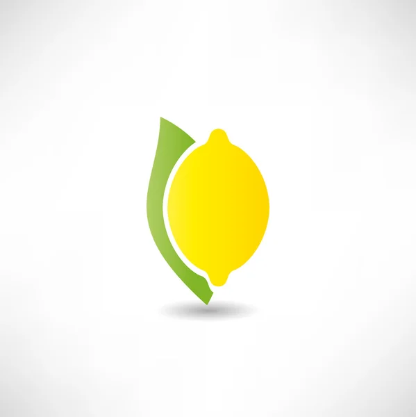 Ícone de limão no branco — Vetor de Stock