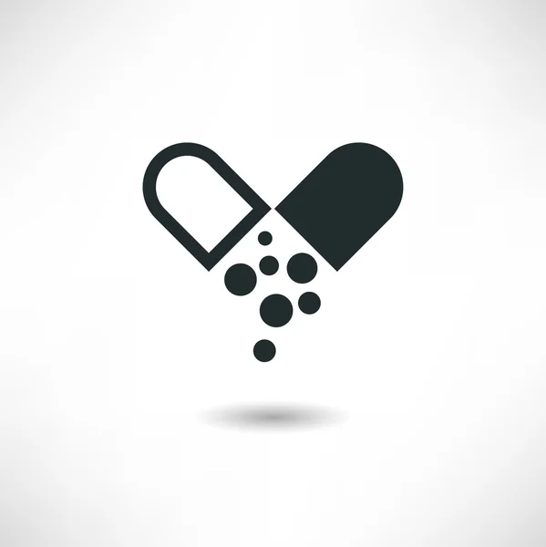Pill icon on white — Stock Vector