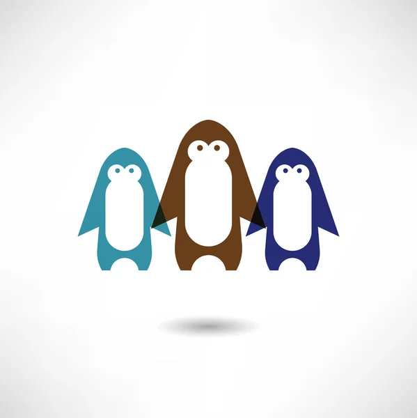 Icône de pingouin sur blanc — Image vectorielle