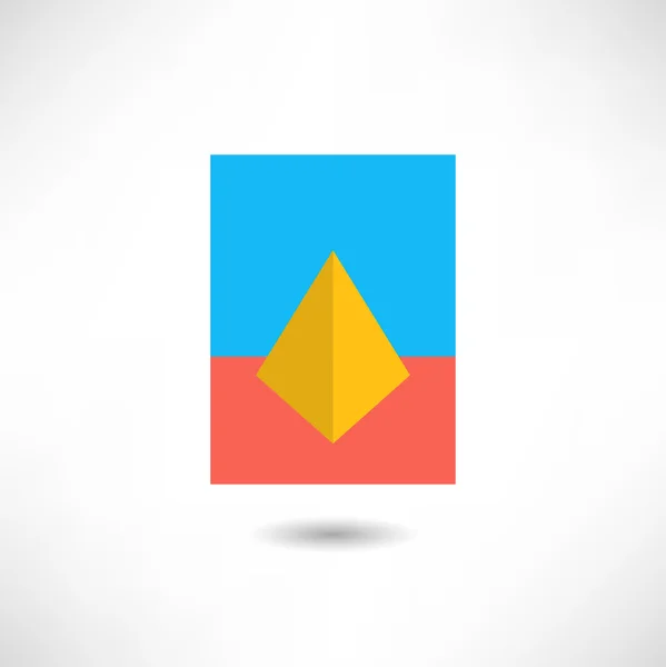 Piramide pictogram op wit — Stockvector