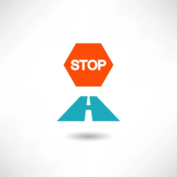 Stoppskylt-ikonen — Stock vektor