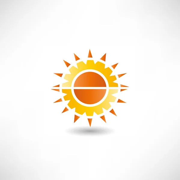 Icono del sol en blanco — Vector de stock