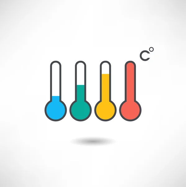 Icono del termómetro en blanco — Archivo Imágenes Vectoriales
