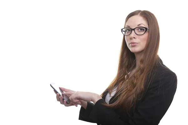 Businesswoman with smartphone — Stock Photo, Image