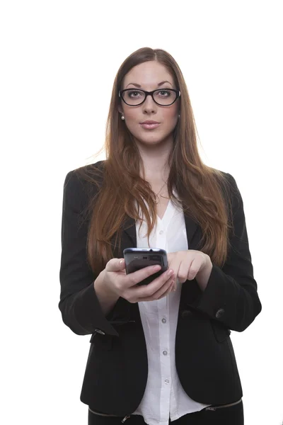 Businesswoman with smartphone — Stock Photo, Image