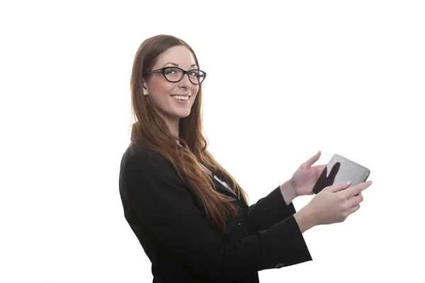Businesswoman with tablet pc — Stock Photo, Image