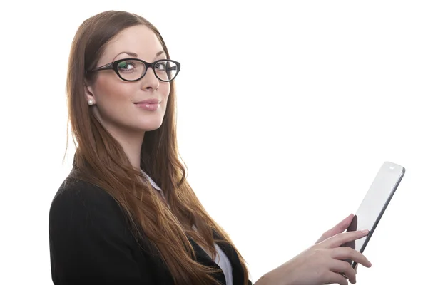 Businesswoman with tablet pc — Stock Photo, Image