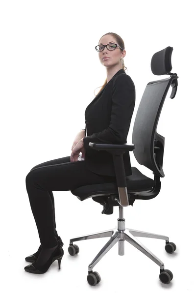 Businesslady 앉아 올바른 — 스톡 사진