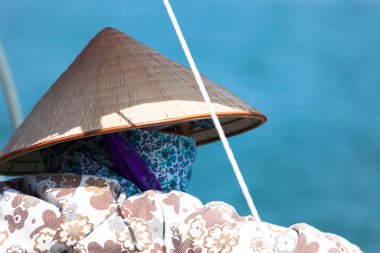 Woman on mekong clipart