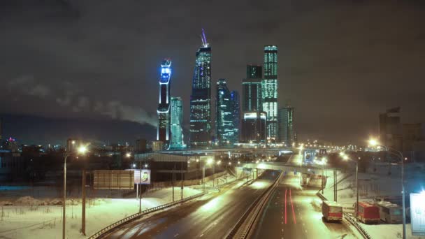 Wolkenkratzer in Moskau — Stockvideo