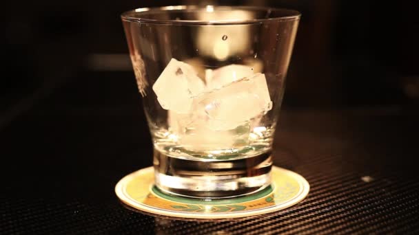 French Brandy With Ice — Stock Video