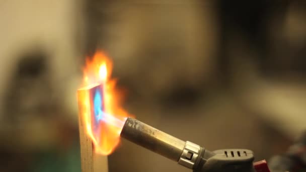 Intense gas jet flame — Stock Video