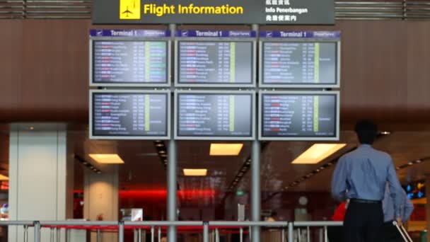 Luchthaven Board Singapore — Stockvideo