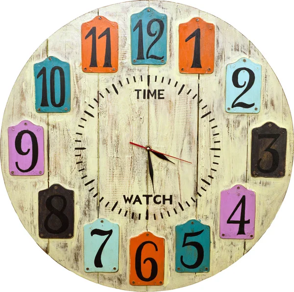 Wooden Clock face — Stock Photo, Image