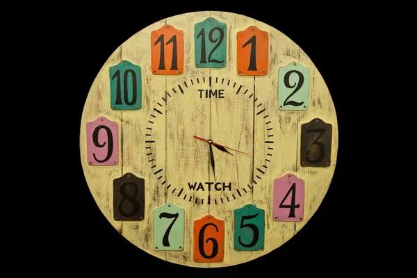 Wooden Clock face — Stock Photo, Image