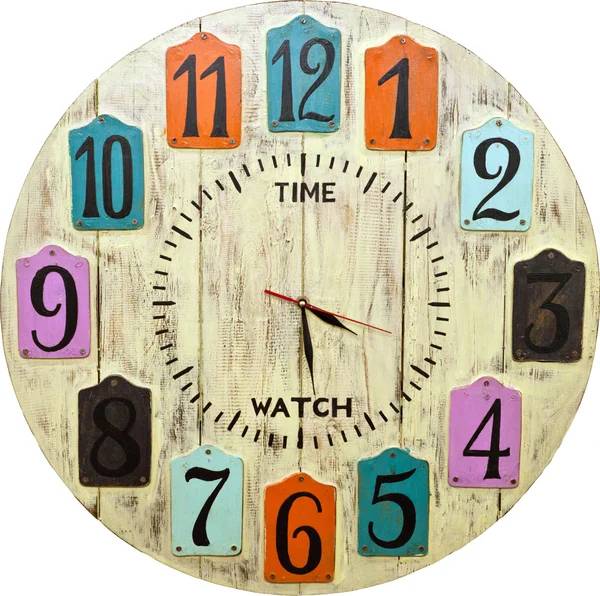 Horloge en bois visage Images De Stock Libres De Droits