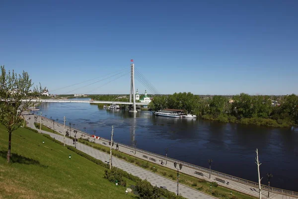 Tyumen Church Temple River City Tura Orthodoxy Island Clouds History — Stock Photo, Image