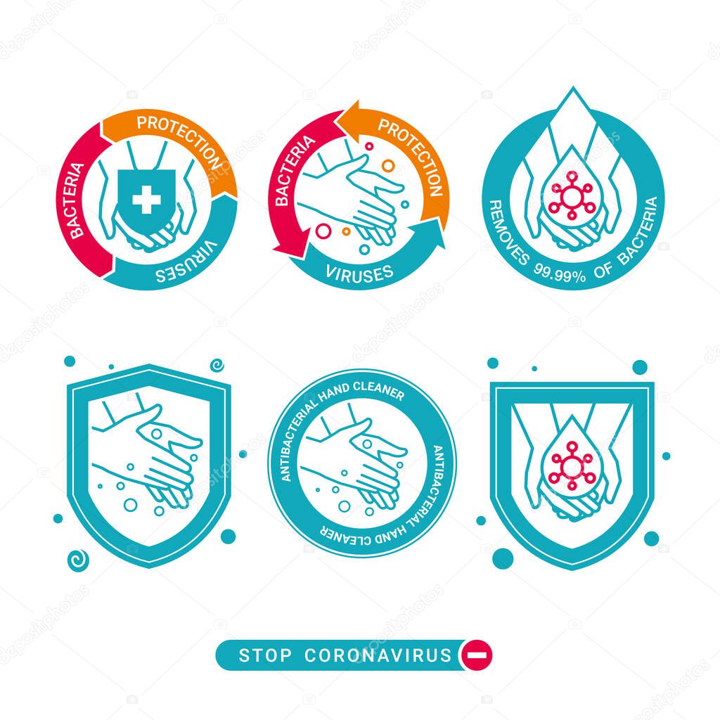 Templates for cleaning hands from bacteria