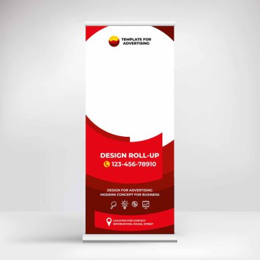 Yuvarlanan reklam standı, taşınabilir bir afişin modern tasarımı