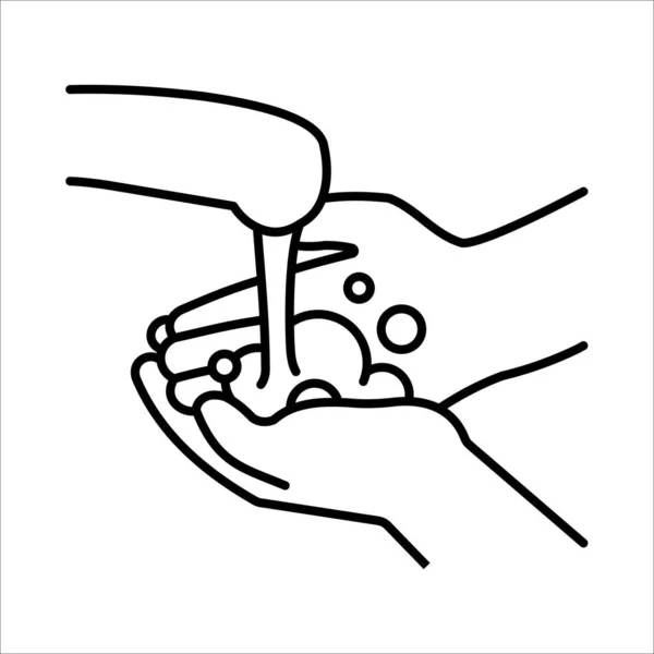 Hand washing under the water tap icon in vector — Stock Vector