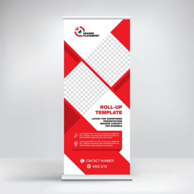 Yuvarlanan reklam standı, taşınabilir bir afişin modern tasarımı