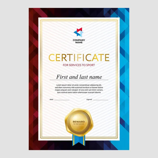 Sertifika tasarımı, diploma, modern geometrik tasarım