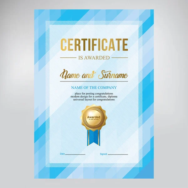 Дизайн сертифіката, диплом, сучасний геометричний дизайн — стоковий вектор