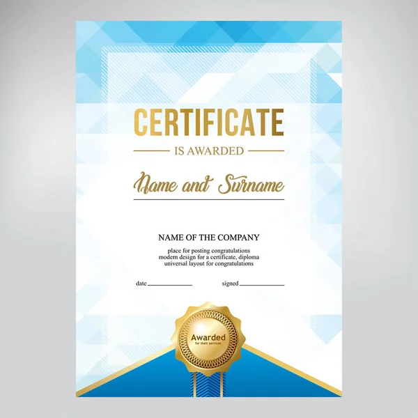 Sertifika tasarımı, diploma, modern geometrik tasarım