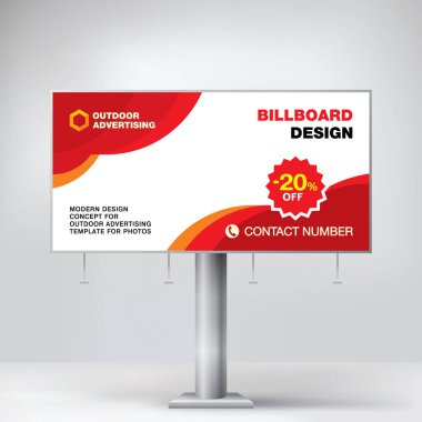 Reklam panosu tasarımı, reklam bilgilerini yerleştirmek için modern bir billboard.
