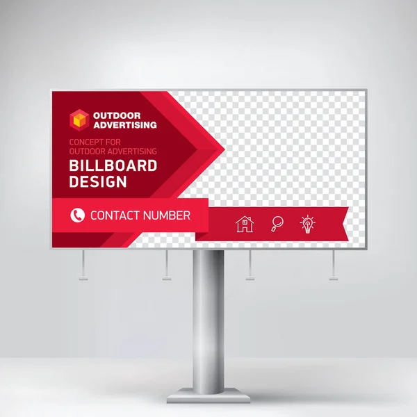 Billboard Design, ein modernes Billboard zur Platzierung von Werbeinformationen — Stockvektor