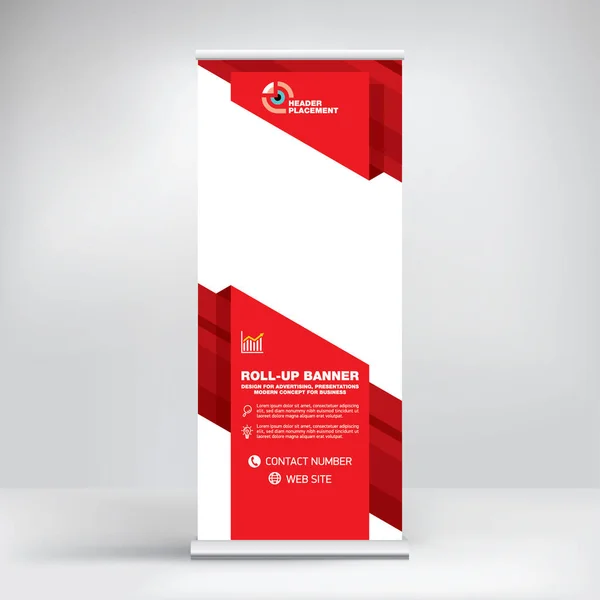 Stand pubblicitario roll-up, design moderno di un banner portatile — Vettoriale Stock