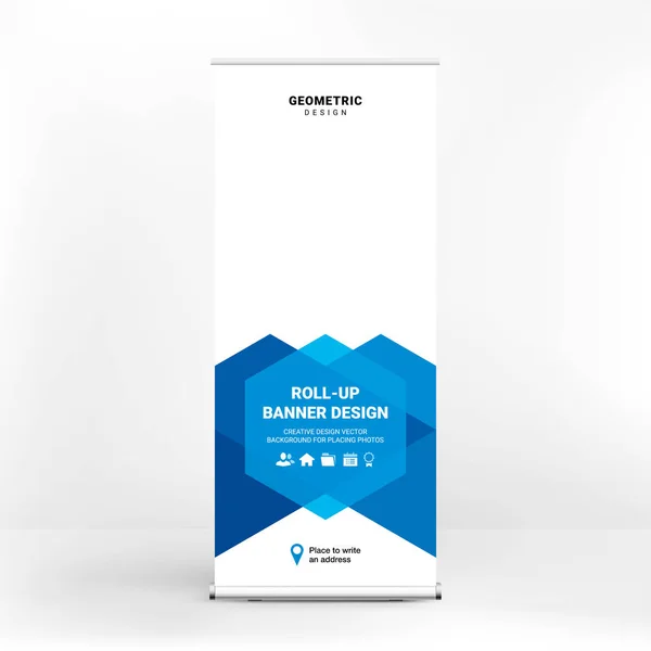 Baner reklamowy Roll-up, dynamiczny design, szablon stoiska na konferencje, seminaria biznesowe — Wektor stockowy