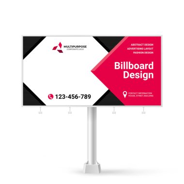 Reklam panosu tasarımı, reklam bilgilerini yerleştirmek için modern bir billboard.