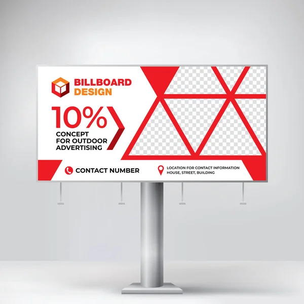 Billboard design, un panneau d'affichage moderne pour placer des informations publicitaires — Image vectorielle