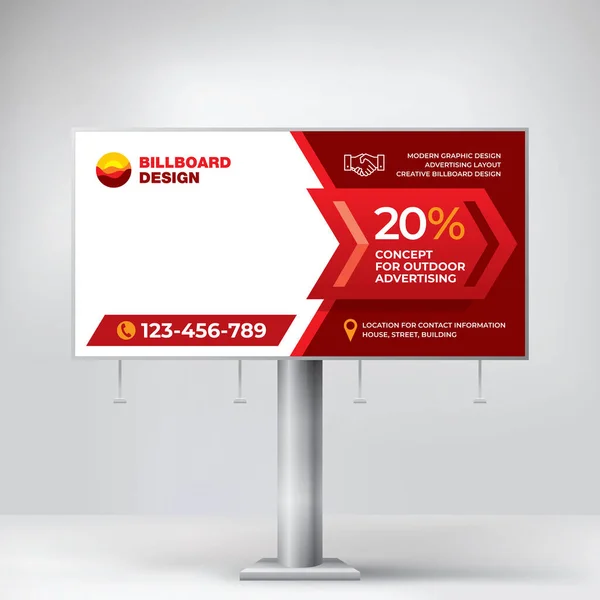 Billboard Design, ein modernes Billboard zur Platzierung von Werbeinformationen — Stockvektor