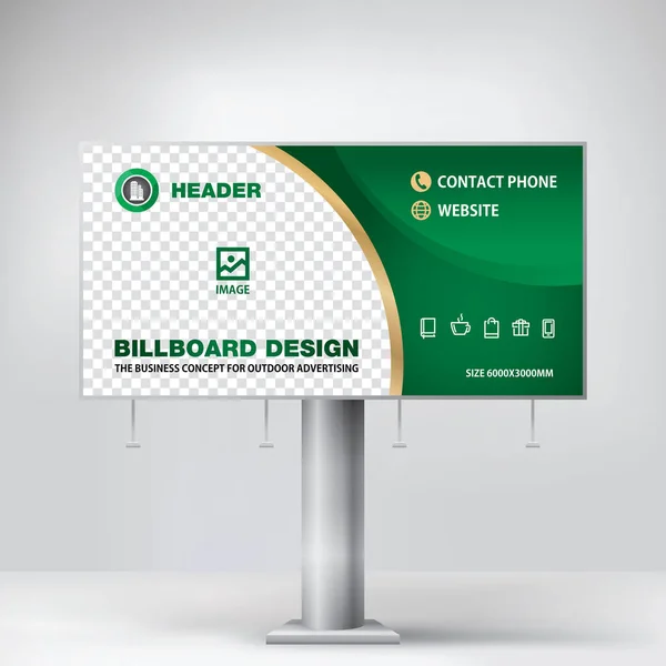 Billboard, modelo para publicidade de bens e serviços, design criativo — Vetor de Stock
