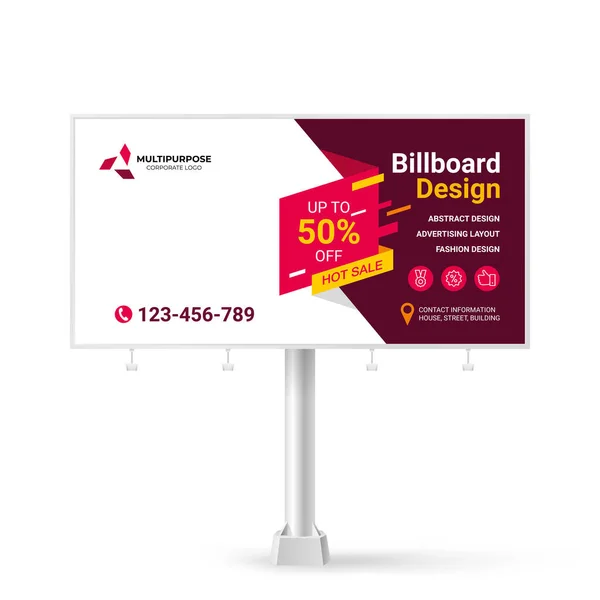 Reklam panosu, reklam malları ve hizmetleri için şablon, yaratıcı tasarım — Stok Vektör