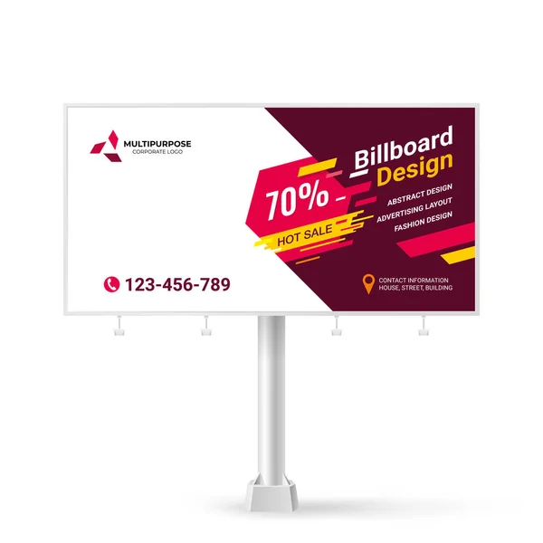Panneau d'affichage, gabarit pour la publicité des biens et services, design créatif — Image vectorielle