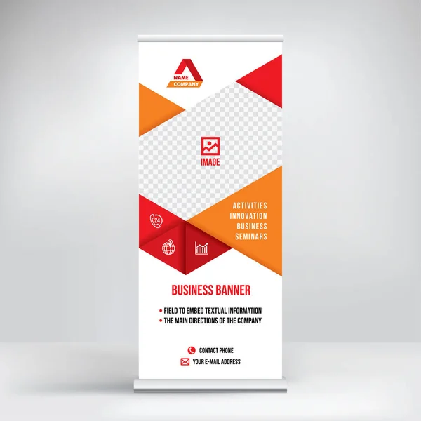 Yuvarlak pankart, reklam, konferanslar, seminerler, medya şablonu