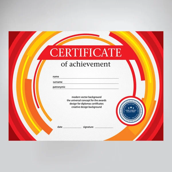 Diseño de certificado, diploma, diseño geométrico moderno — Vector de stock