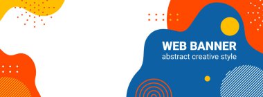 Web pankartı tasarımı, fotoğraf ve metin yerleştirmek için soyut arkaplan, sıvı grafik elementlerin yaratıcı biçimi, site için modern arkaplan