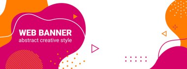 Web pankartı tasarımı, fotoğraf ve metin yerleştirmek için soyut arkaplan, sıvı grafik elementlerin yaratıcı biçimi, site için modern arkaplan