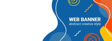 Web pankartı tasarımı, fotoğraf ve metin yerleştirmek için soyut arkaplan, sıvı grafik elementlerin yaratıcı biçimi, site için modern arkaplan