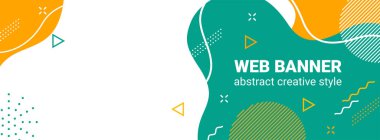 Web pankartı tasarımı, fotoğraf ve metin yerleştirmek için soyut arkaplan, sıvı grafik elementlerin yaratıcı biçimi, site için modern arkaplan