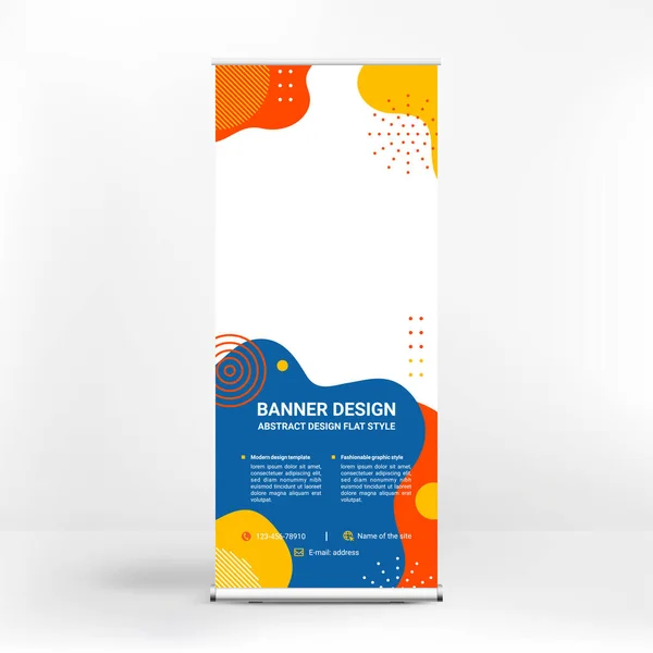 롤플레잉 배너 디자인, 그래픽 폼의 창의적 인 배경, 야외 광고를 위한 현대 디자인 — 스톡 벡터