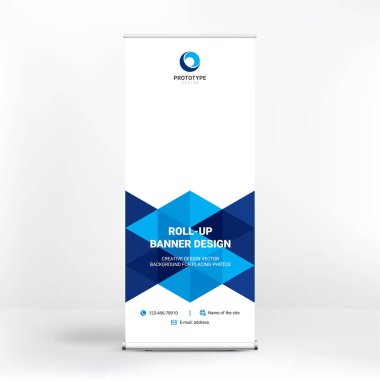 Yuvarlak pankart tasarımı, grafik şekillerin yaratıcı arka planı, açık hava reklamları için modern tasarım.