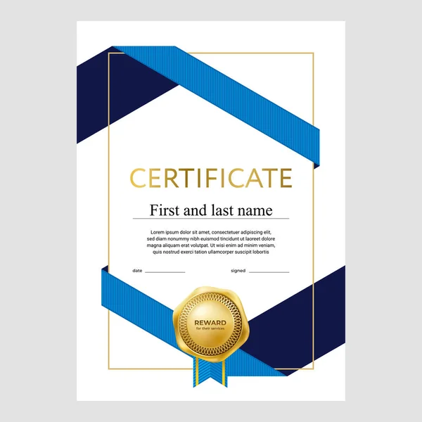 Ontwerp van het certificaat, award diploma, moderne geometrische achtergrond, creatief ontwerp, vector — Stockvector